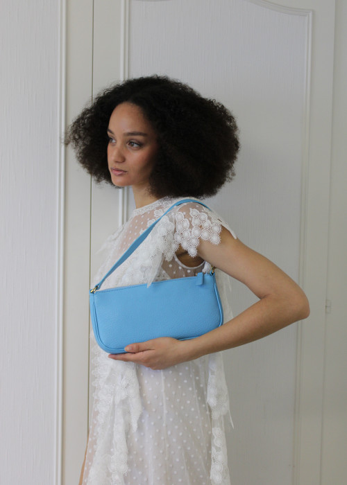 By Far - Sac baguette bleu ciel