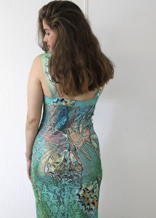 Sièdres - Robe verte à motifs