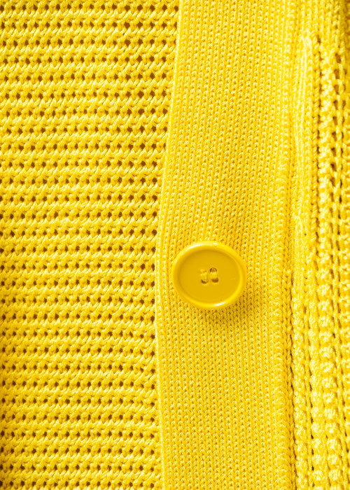 Set aus Top und Strickjacke gelb
