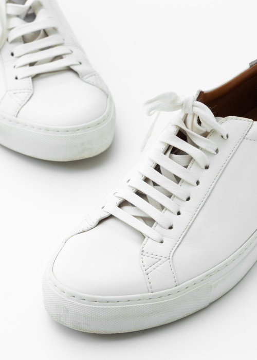 White and grey leather sneakers