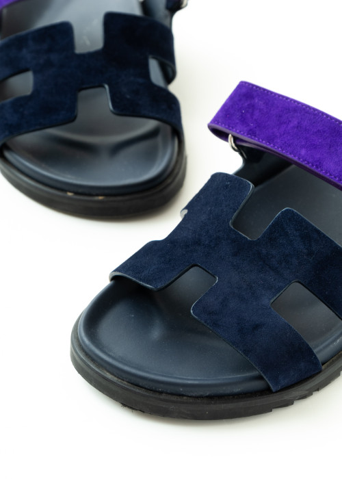 Chypres Sandals in Navy and Purple Majorette