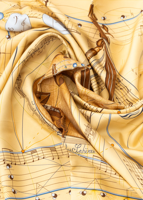 Foulard "La Musique des Sphères" beige