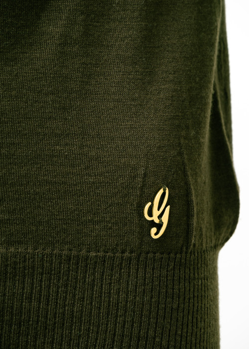 Khaki turtleneck sweater