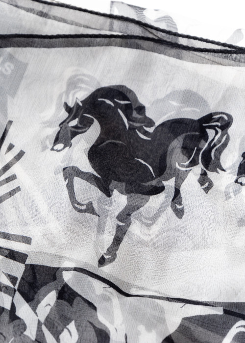 Horse print silk scarf