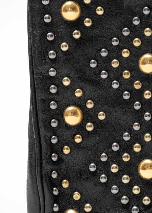 Black clutch with studs