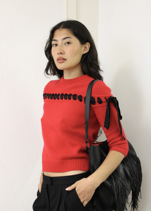 Pull en cachemire rouge