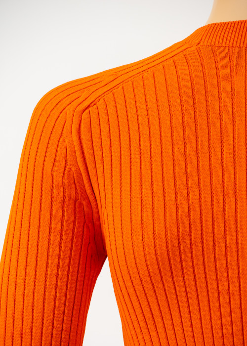 Fluorescent orange long-sleeved top