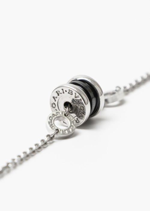 Save the Children” necklace in silver and black ceramic