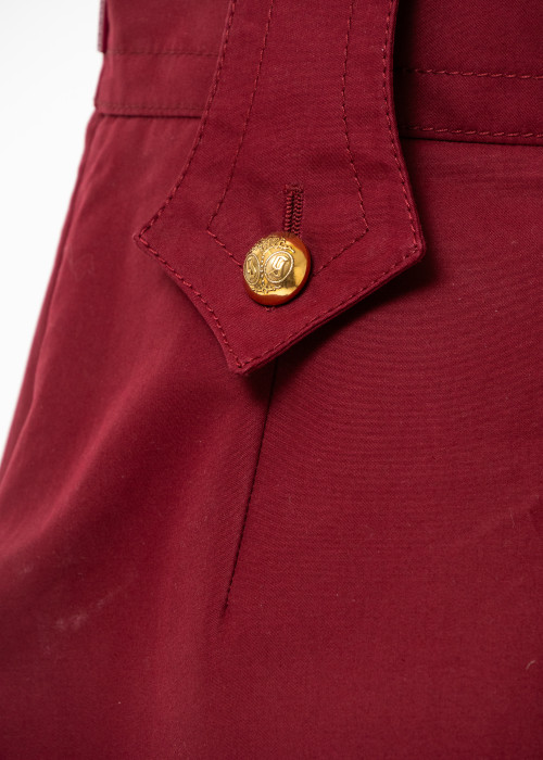 Red skirt with gold buttons