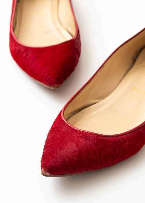 Flache rote Ballerinas