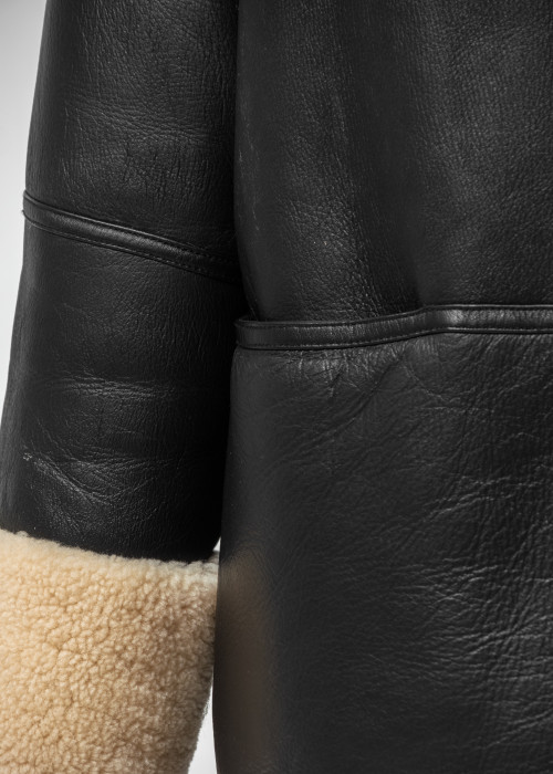 Brown coat with sheepskin lining