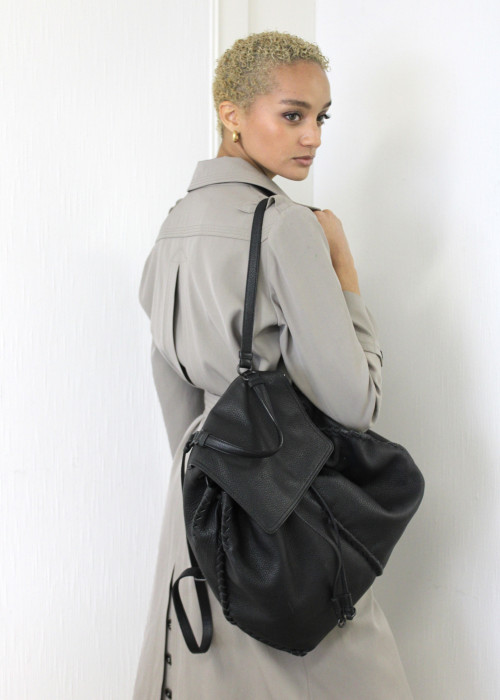 Leather backpack