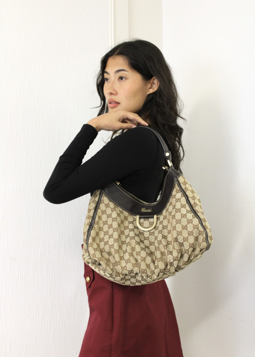 Sac Gucci en toile avec détail D-ring