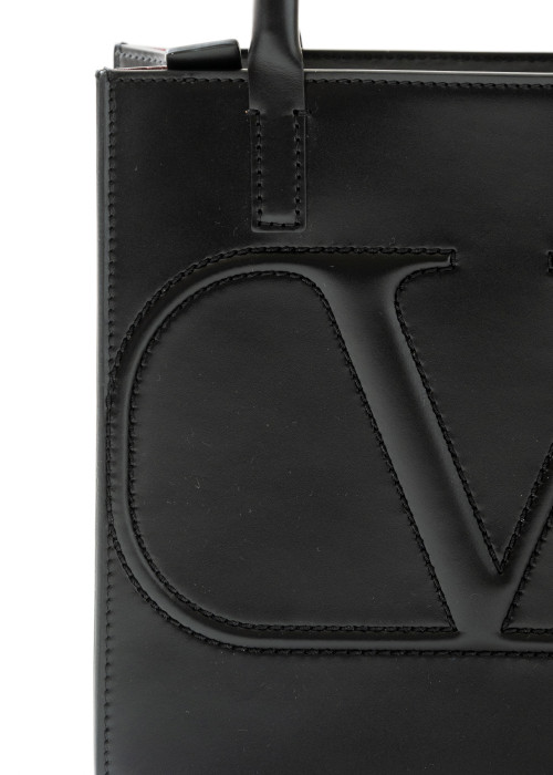 Sac cabas Vlogo en cuir noir