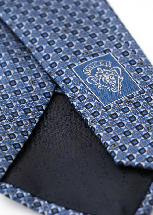 Blue silk tie