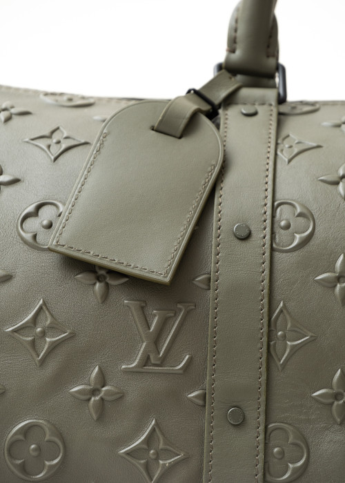 Keepall bag in khaki leather