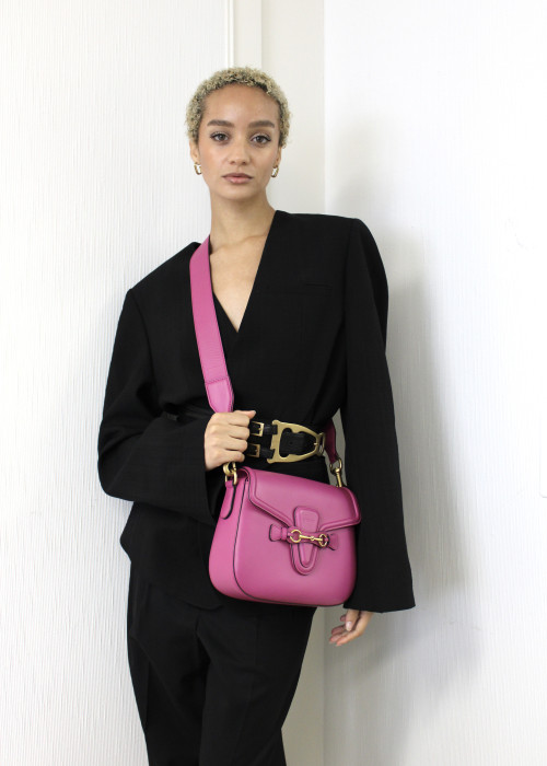 Lady Web Tasche aus rosa Leder