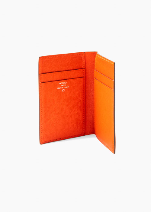 Porte-cartes orange en alligator