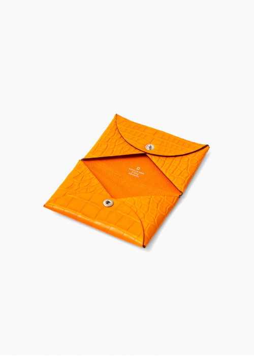 Orange alligator card holder