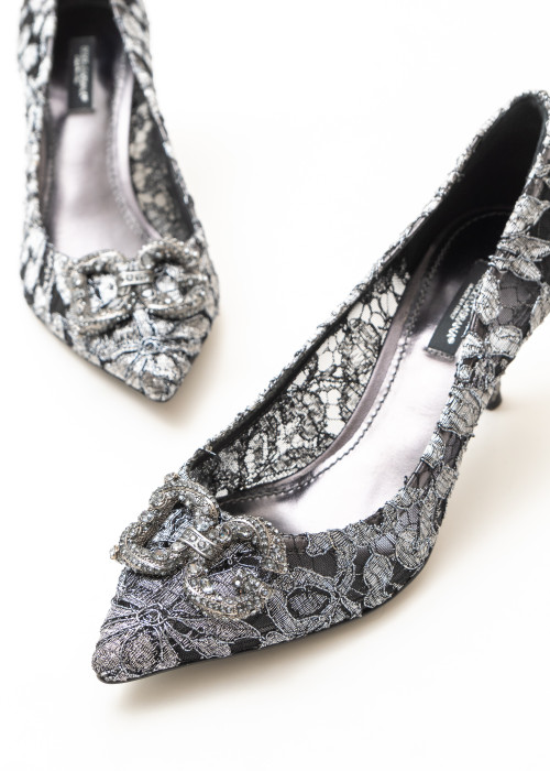 Lurex lace pumps