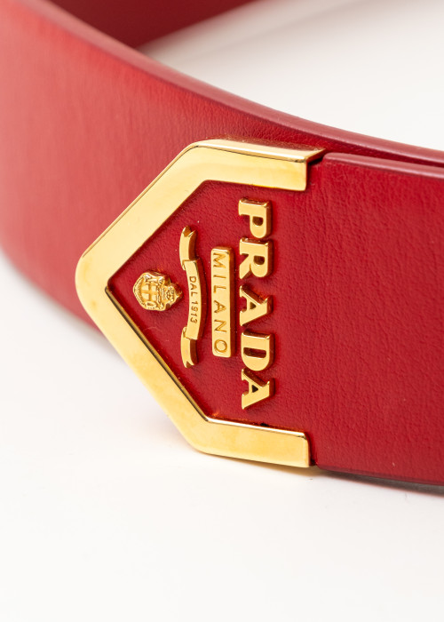 Red leather belt