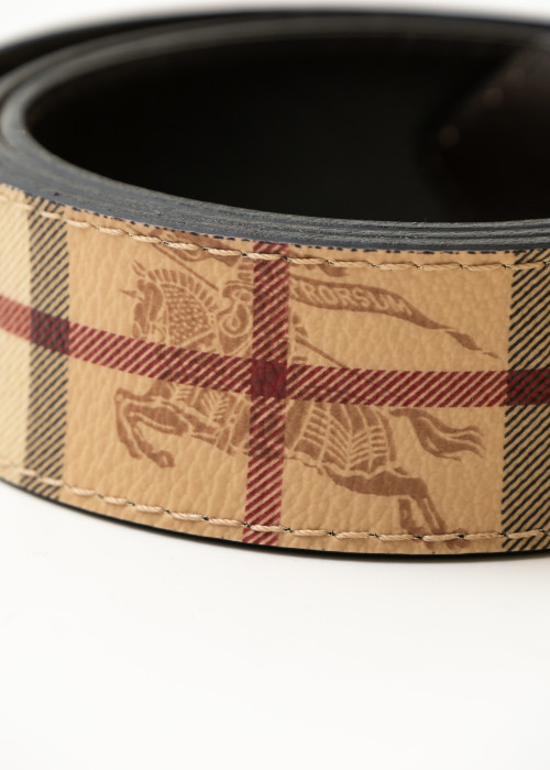 Ceinture en toile enduite et cuir