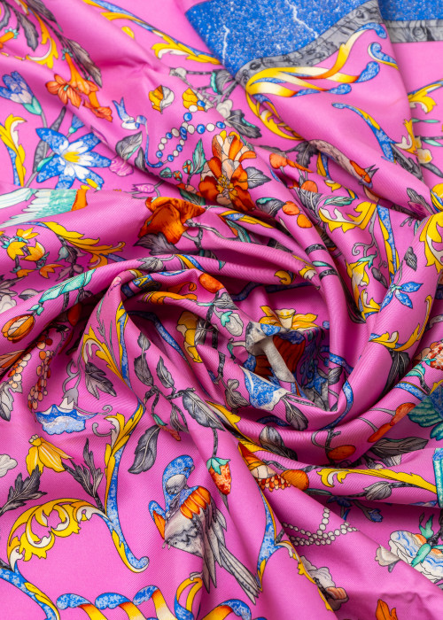 Pink silk scarf