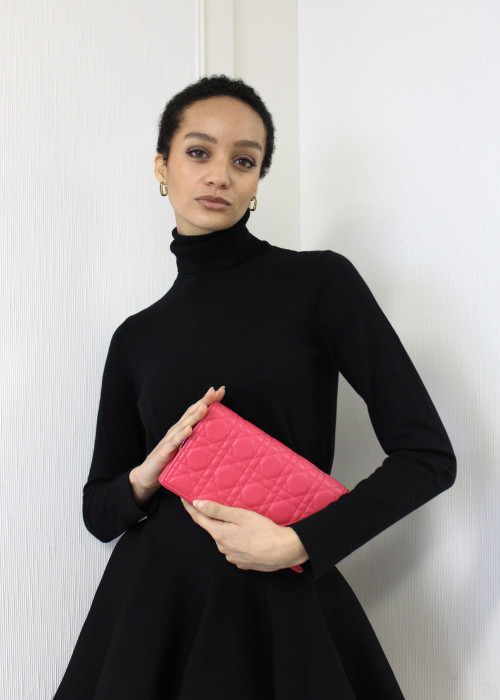 Lady Clutch aus rosafarbenem Lammleder