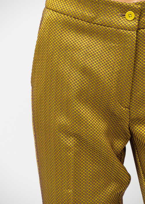 Pantalon fantaisie jaune et lilas