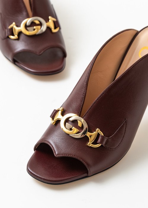 Zumi burgundy heeled mules