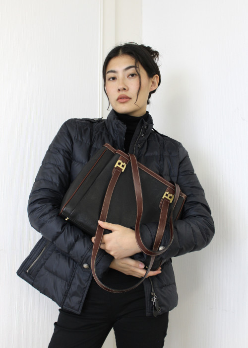 Black and brown leather bag