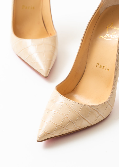 Escarpins en cuir beige