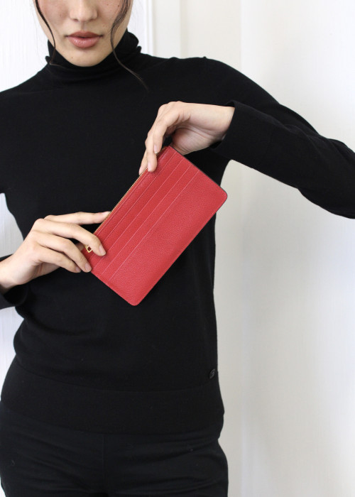 Red leather Dauphine cardholder