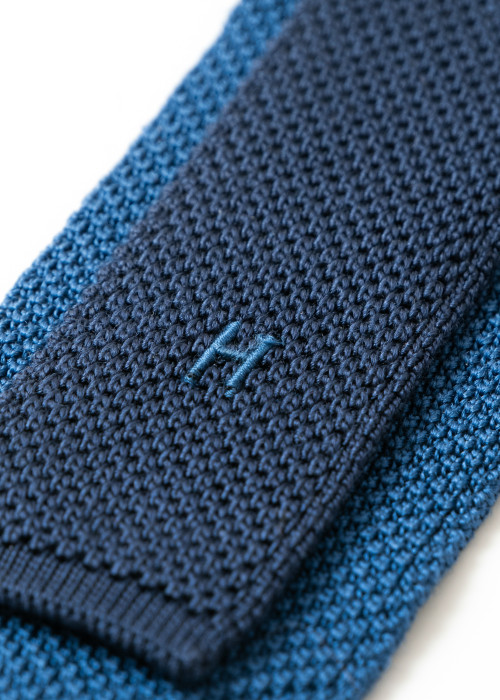 Blue silk tie