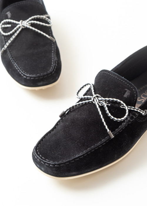 Black suede loafers