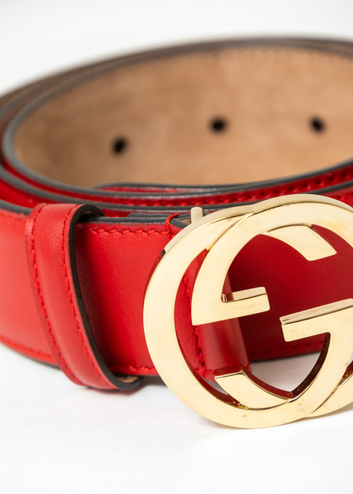 Ceinture en cuir rouge