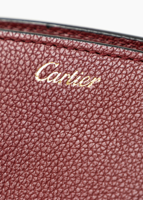 Pochette en cuir bordeaux