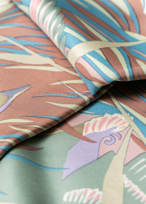 Carré 90 Cols Verts en soie