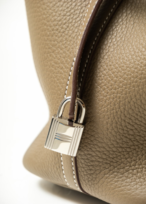 Sac Picotin 18 en cuir Clémence Étoupe