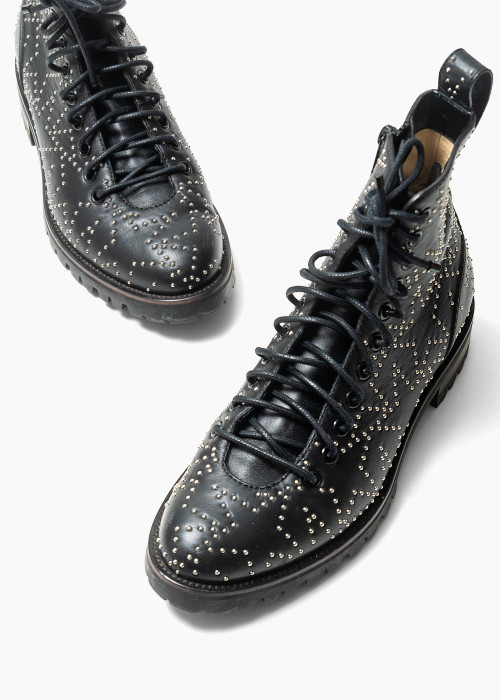 Bottines "étoiles" en cuir noir