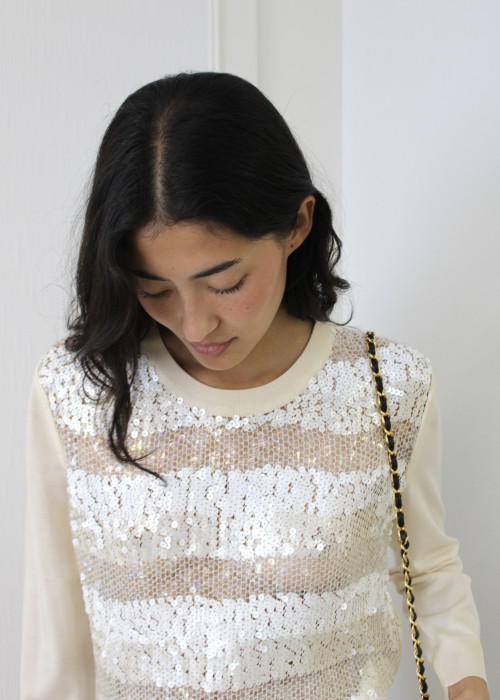 Haut en laine et sequins