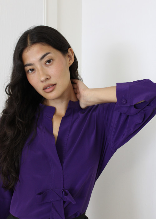 Purple silk blouse