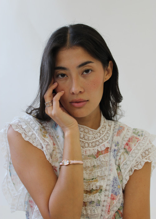 Bracelet Mini Clic Chaîne d'Ancre rose candeur