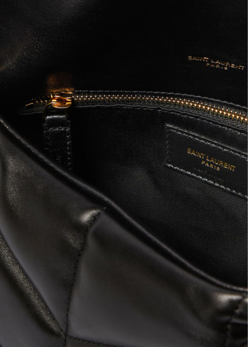 Sac Loulou Small Puffer en cuir noir
