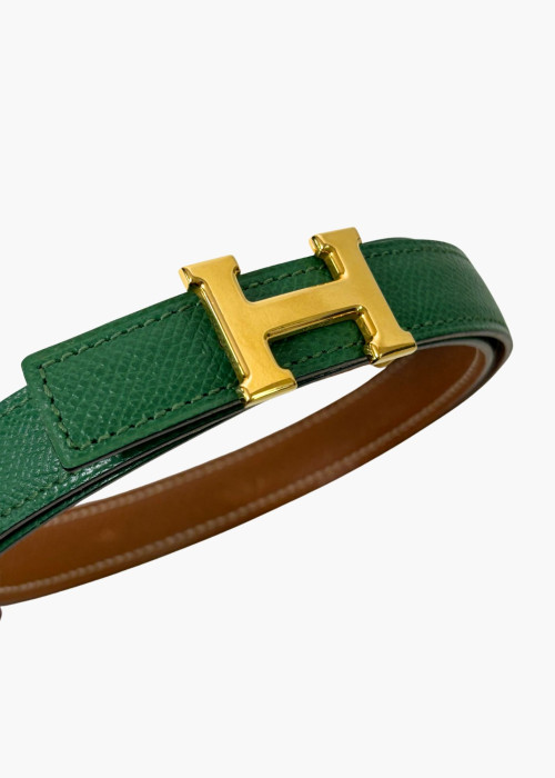 Ceinture Constance H réversible verte