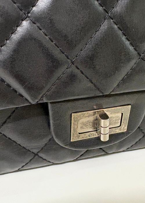 Sac 2.55 en cuir matelassé noir