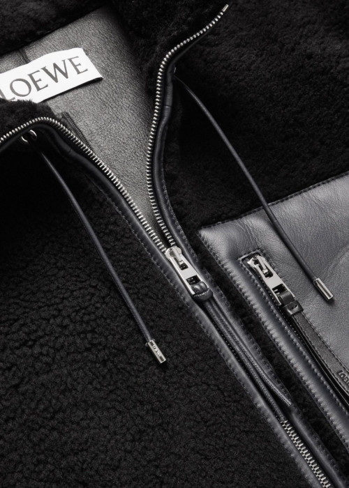 Veste en cuir et peau de mouton retourné