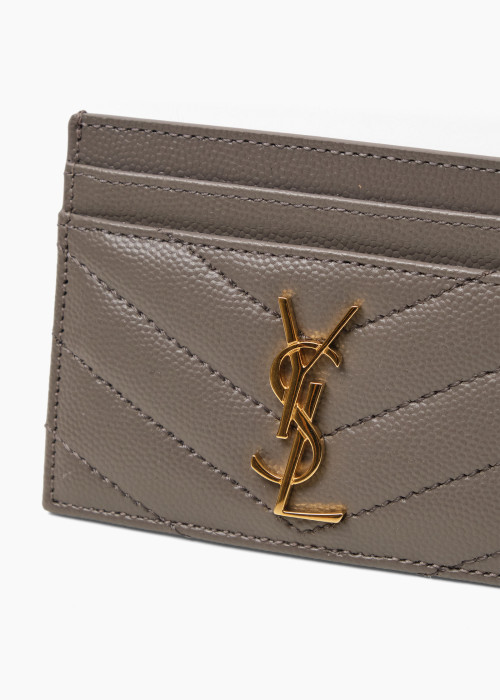 Porte-cartes Cassandre en cuir grain de poudre gris