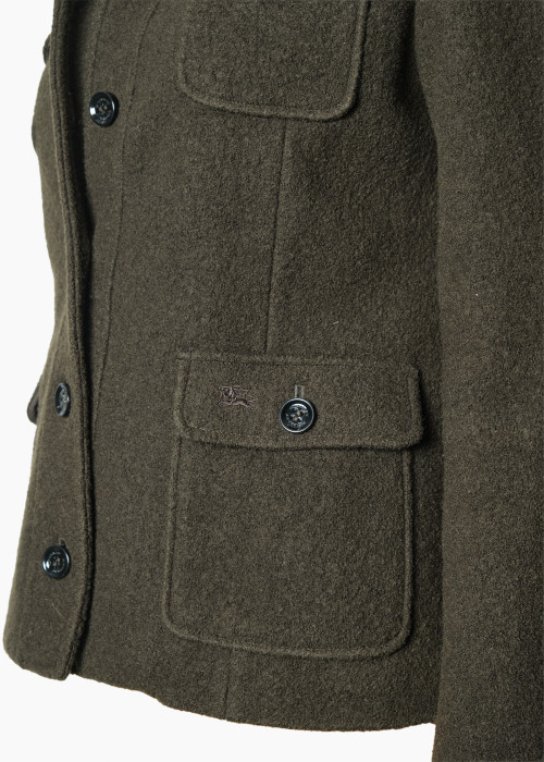 Veste en laine avec gilet matelassé intégré.