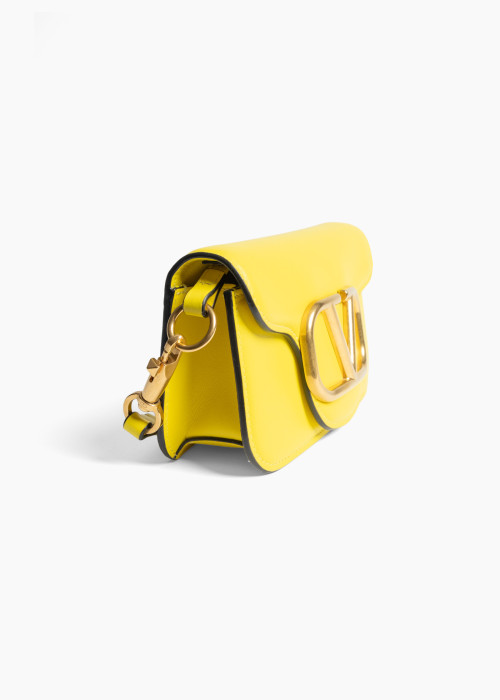 Sac porté épaule locò en cuir jaune